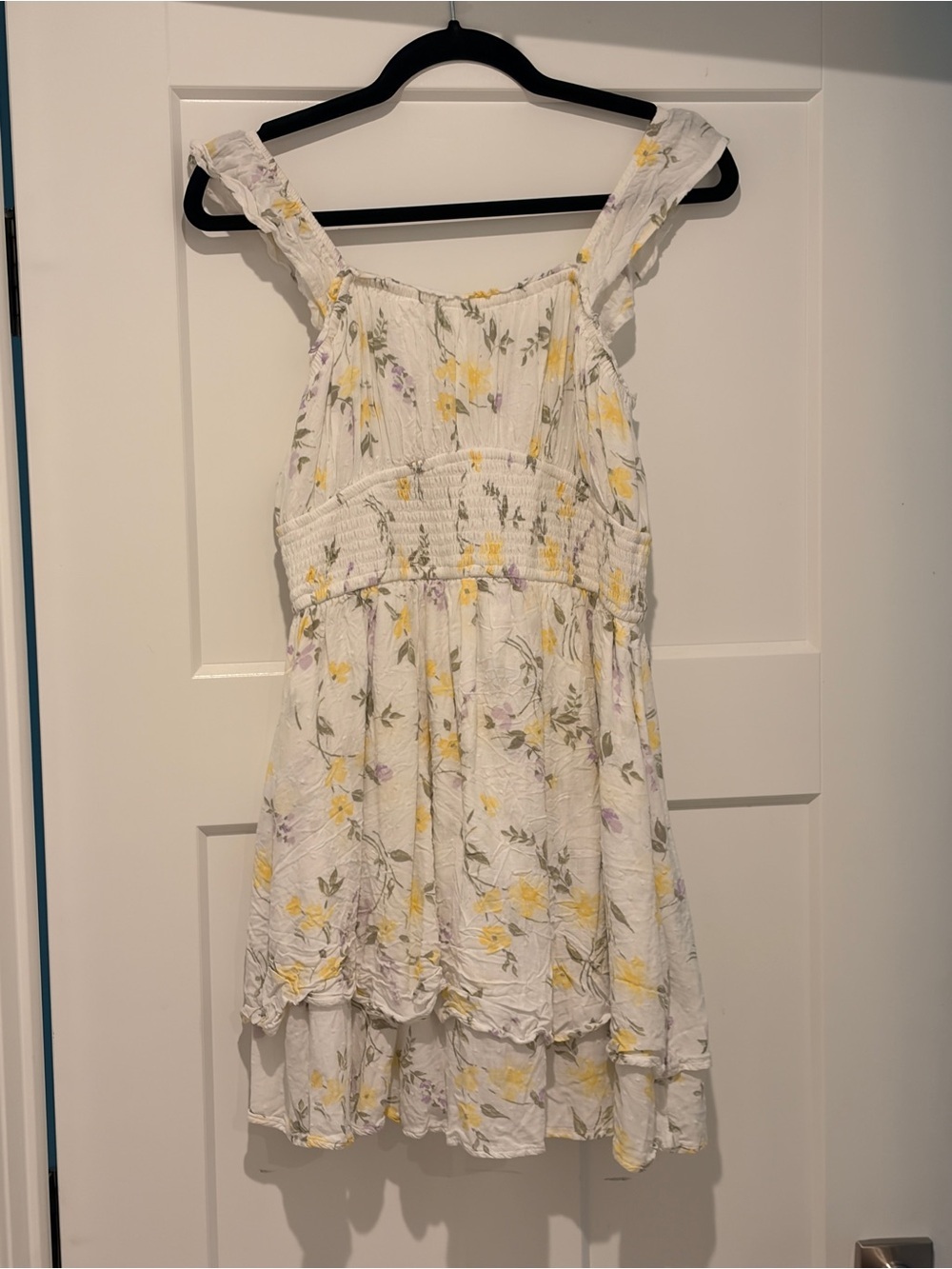 Hollister Women’s Large White Floral Mini Dress with built in shorts